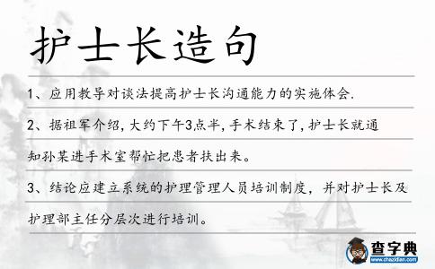 護士長造句