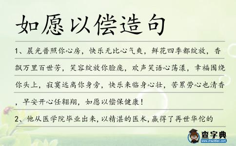 如愿以償造句