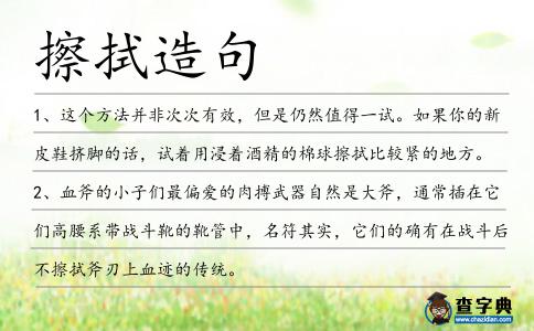 擦拭造句