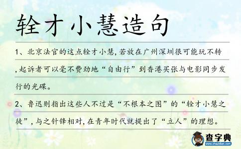 輇才小慧造句
