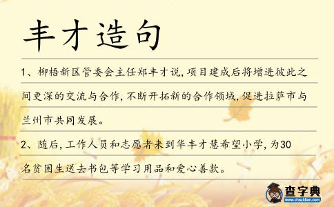 豐才造句