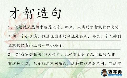 才智造句