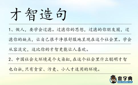 才智造句