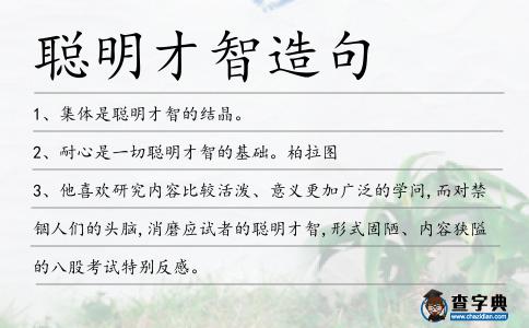 聰明才智造句