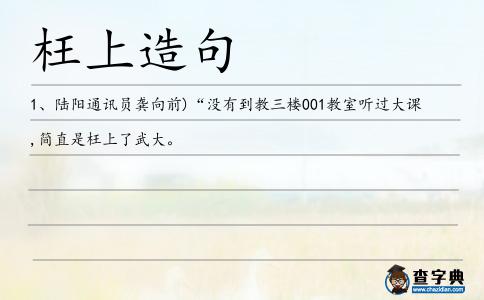 枉上造句
