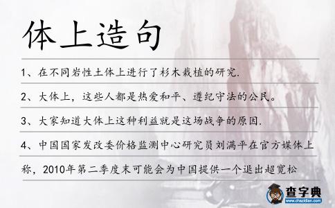 體上造句