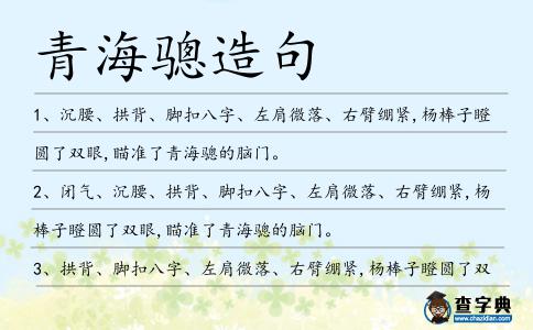 青海驄造句
