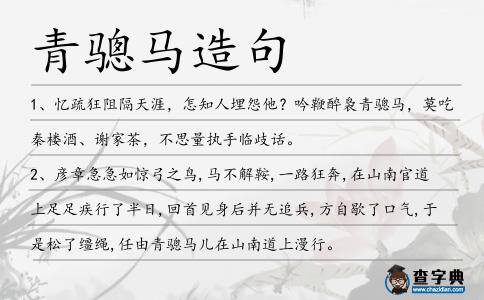 青驄馬造句