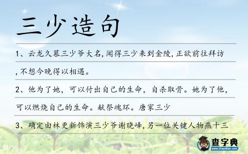 三少造句