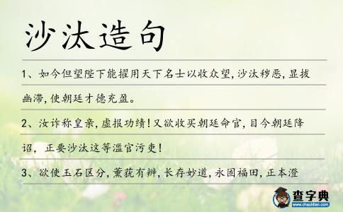 沙汰造句