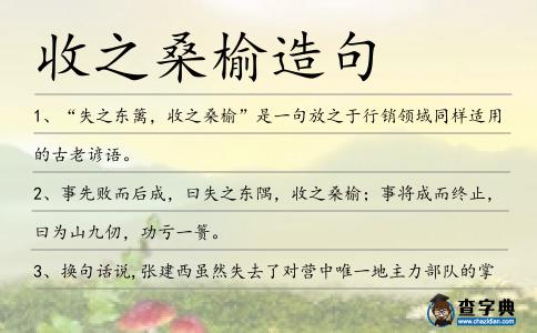 收之桑榆造句