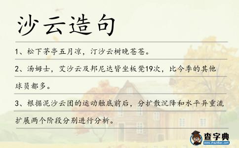沙云造句