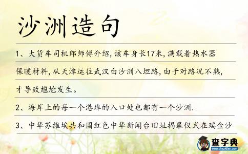 沙洲造句