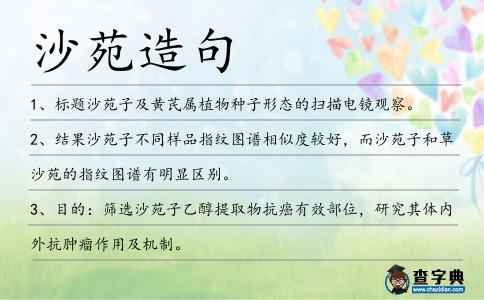 沙苑造句