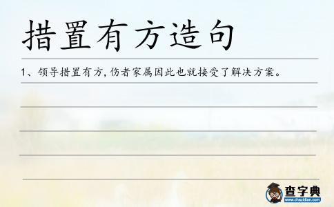 措置有方造句