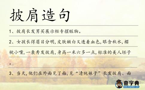 披肩造句