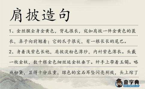 肩披造句