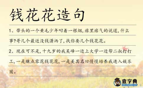 錢花花造句