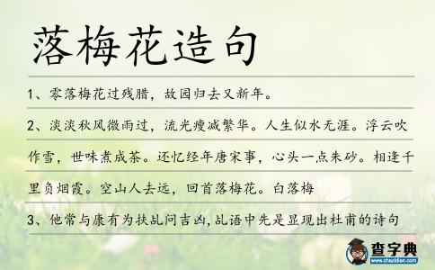 落梅花造句