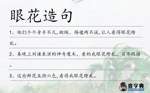 眼花造句