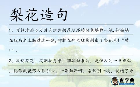 梨花造句