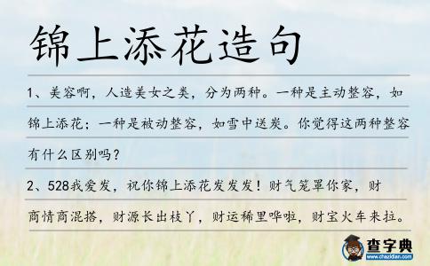 錦上添花造句