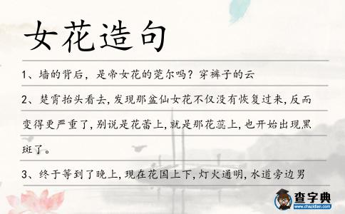 女花造句
