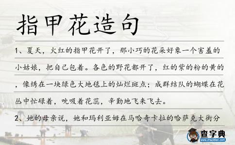 指甲花造句
