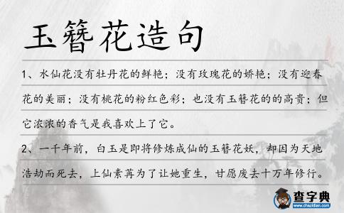 玉簪花造句