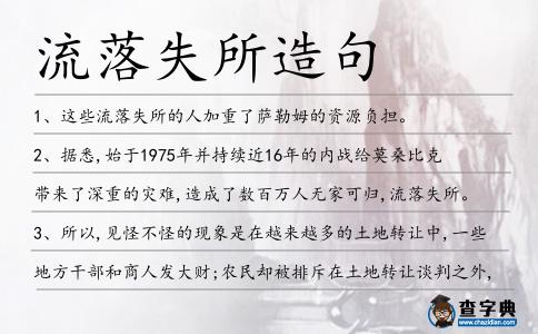 流落失所造句