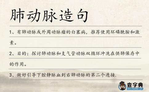 肺動脈造句