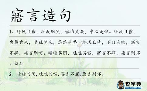 寤言造句