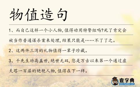 物值造句