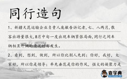 同行造句