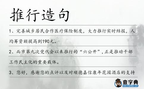 推行造句