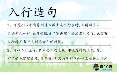 入行造句