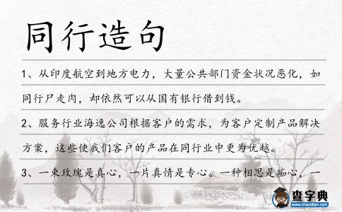 同行造句