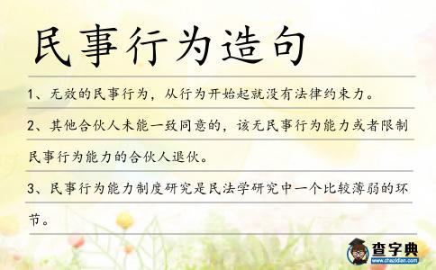 民事行為造句
