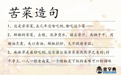 苦菜造句