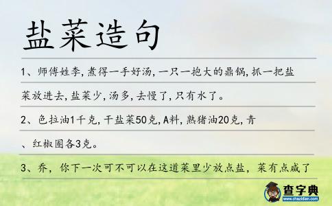 鹽菜造句