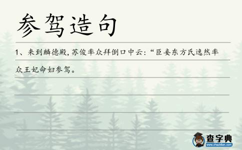 參駕造句