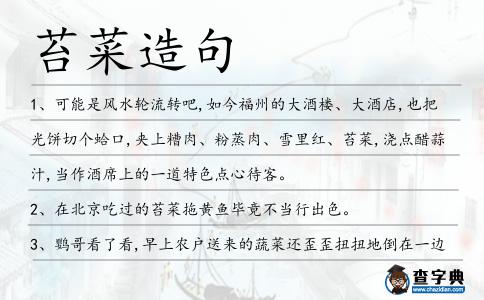 苔菜造句