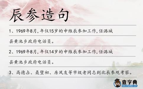 辰參造句