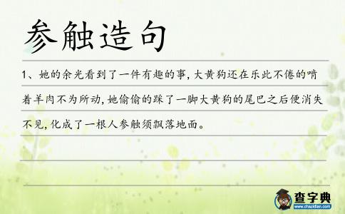 參觸造句
