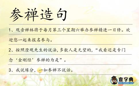 參禪造句
