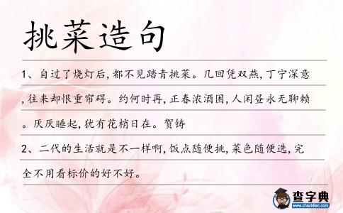 挑菜造句