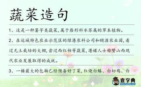 蔬菜造句