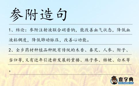 參附造句