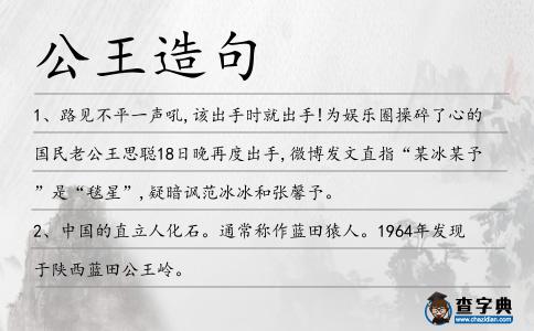 公王造句