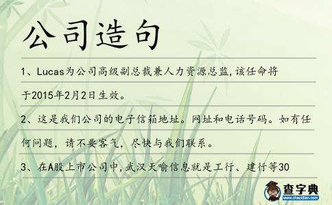 公司造句
